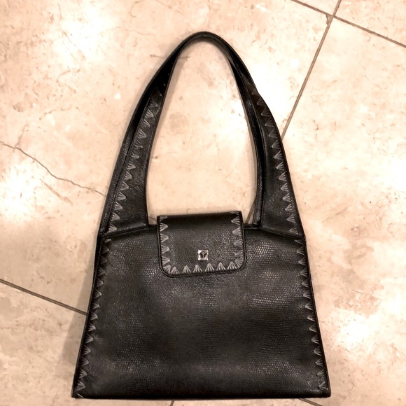 HP🥳100% Authentic lizard skin Versace black bag❤️ - Picture 3 of 10